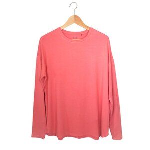 GAP Coral Vintage Women's Top - Long Sleeve Crewneck Tee, Size M